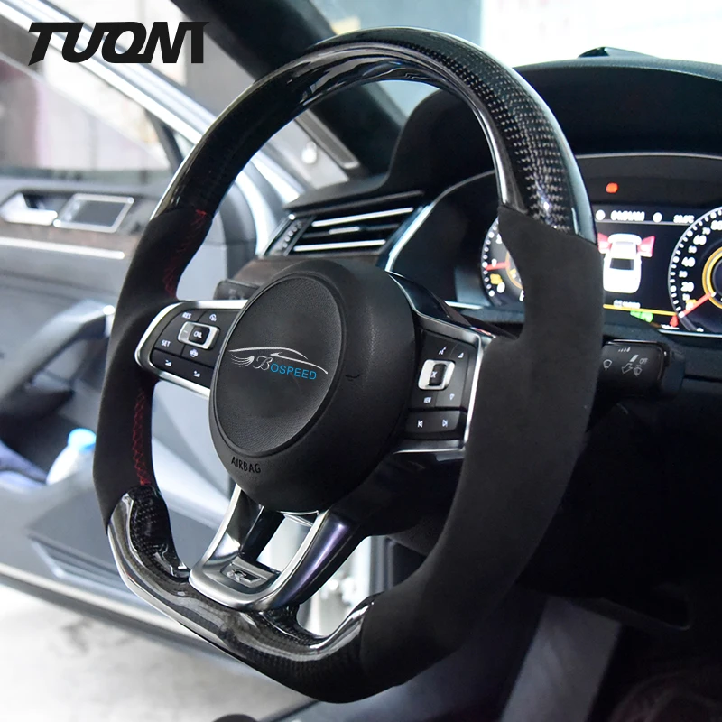 OEM Carbon Fiber Black Alcanara Steering Wheel For Volkswagen GTI/R/R-line/GTD/GTS Golf 7