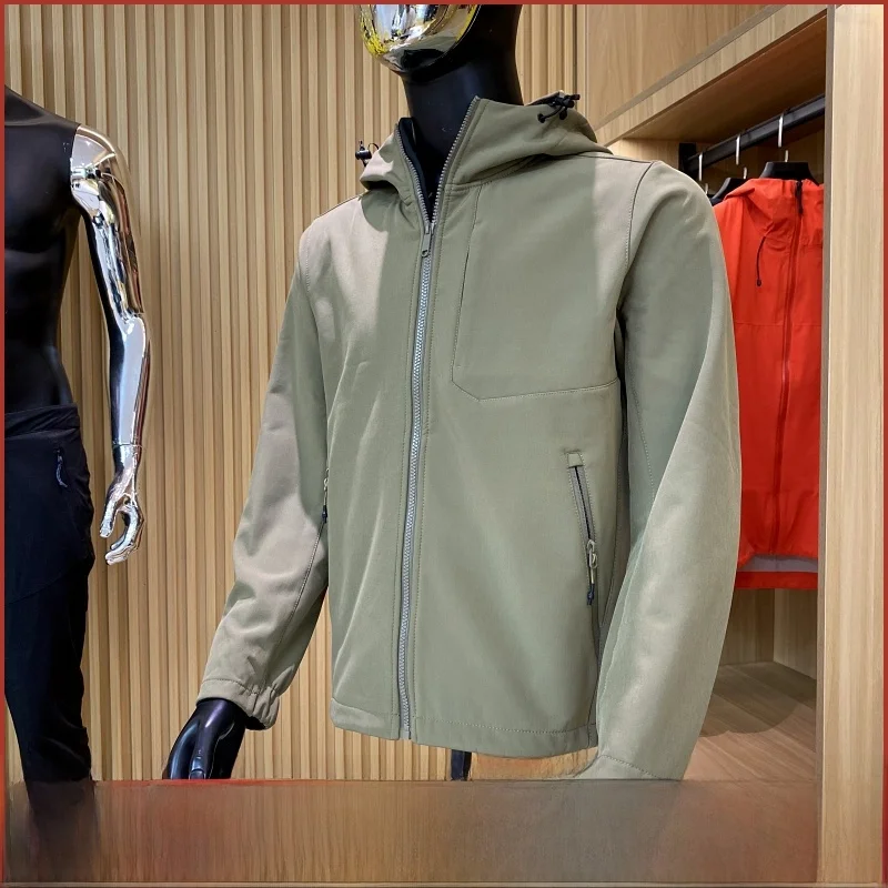 

Men's Softell Jaet Fce Lined Windproof Water Resistant Hooded Outdoor Coat Tee Proof Youth Sle Long Sve Zipper ...