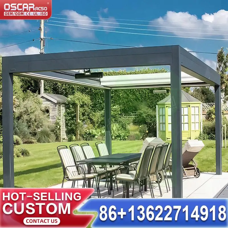 

Adjustable rotating aluminum louvered roof for garden patio balcony DIY pergola
