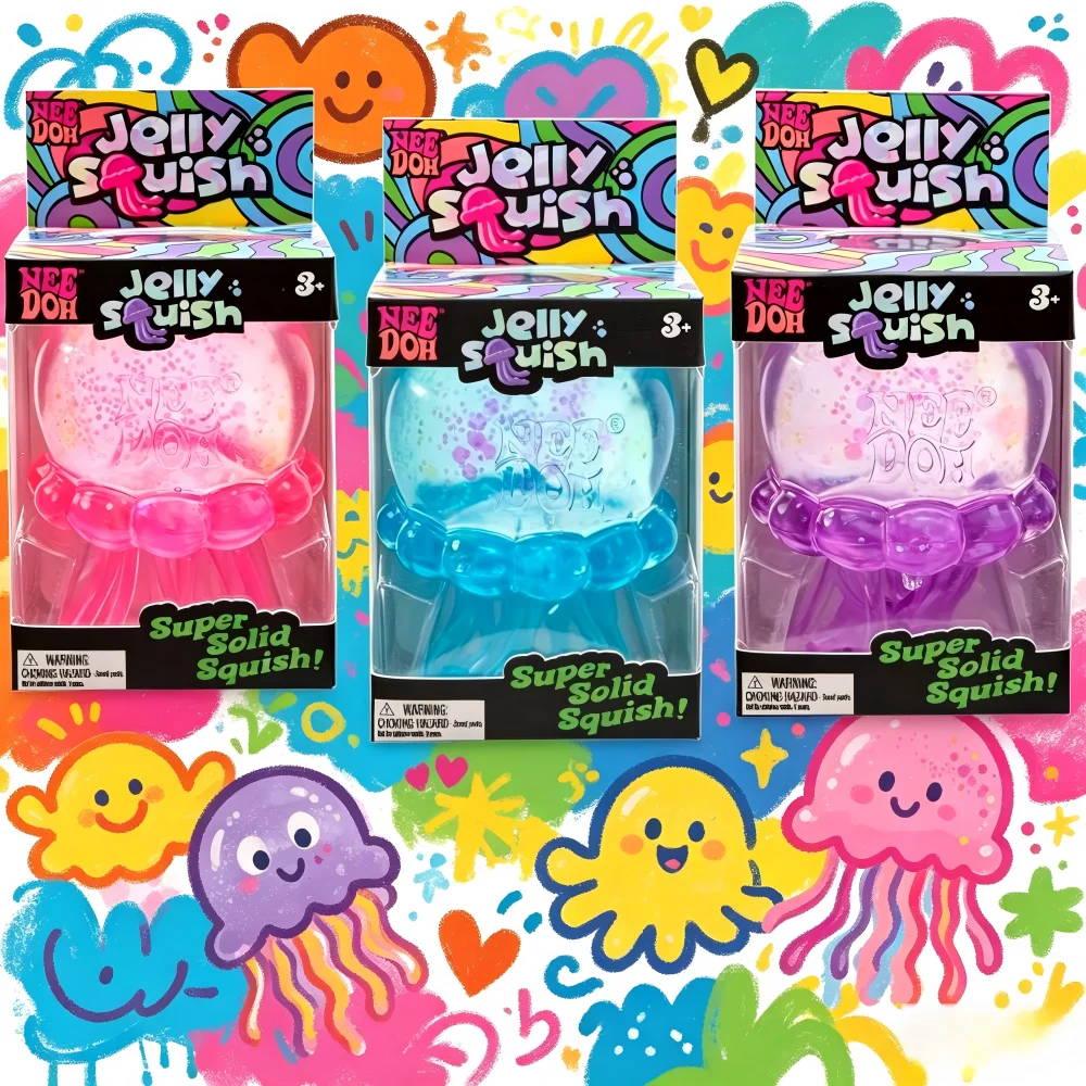 Nuevo Juguete Sensorial Schylling NeeDoh Jellyfish en Caja de Regalo, Juego con Valor Emocional, Regalo para las Fiestas