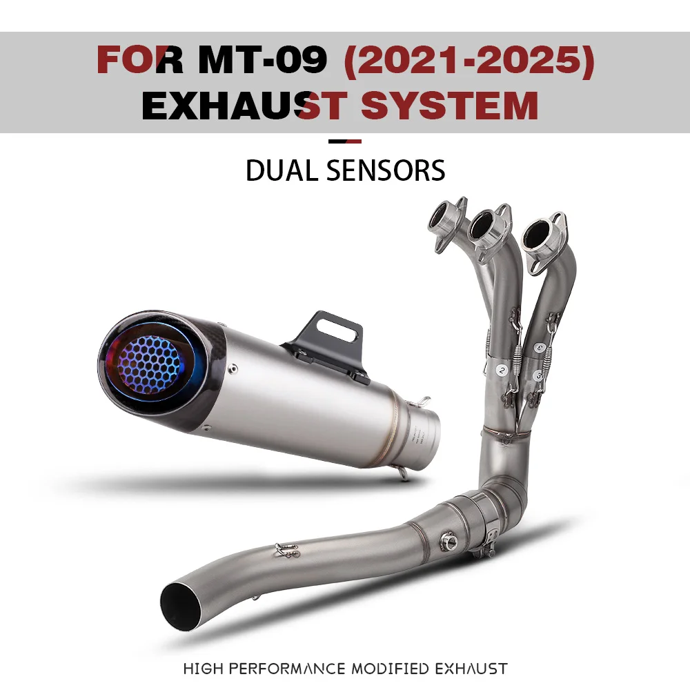 

51MM For MT09 FZ09 2021 - 2025 Motorcycle Full System Exhaust Muffler Escape Middle Pipe