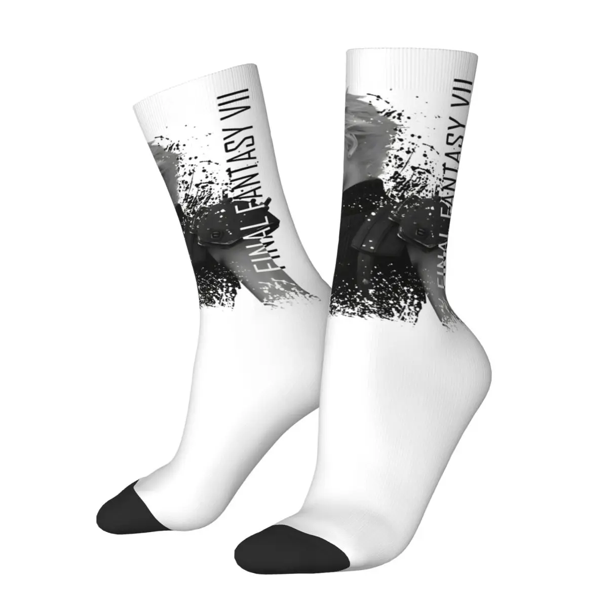 Couple Socks Cloud Strife Final Fantasy 7 Stockings Autumn Vintage Soft Breathable Socks Graphic Climbing Non Slip Socks