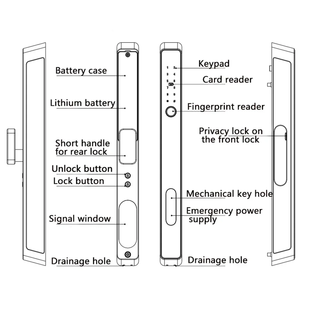 Kunci pintu sidik jari elektronik tanpa kunci pintar keamanan anti-pencurian otomatis sepenuhnya kunci pintu masuk Digital dengan wifi bawaan