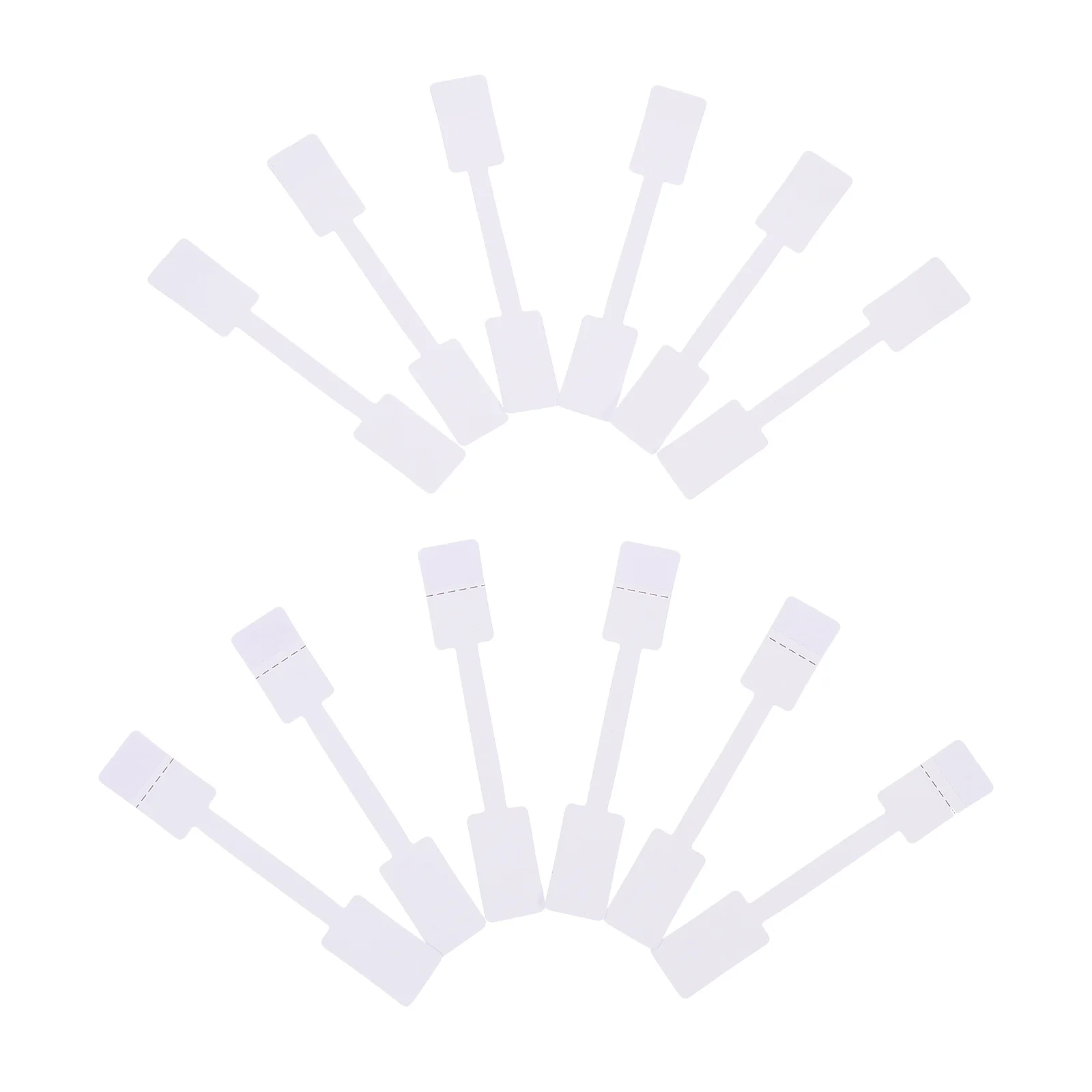 

200 Pcs Square Ring Label Jewelry Tags for Selling Jewellery Labels Barbell White