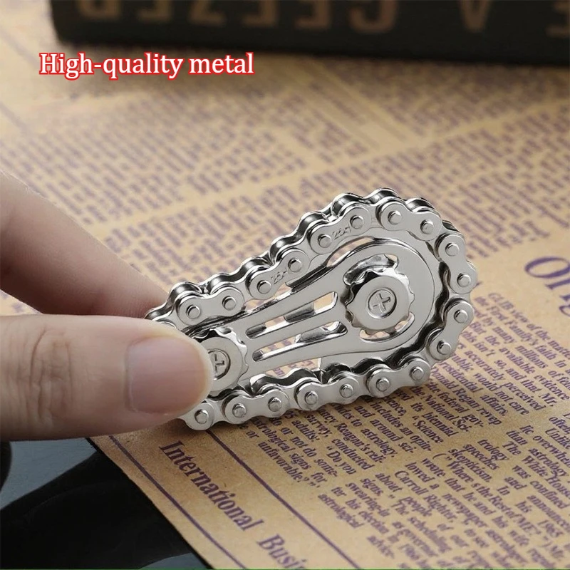 Fingertip Gyro Sprockets Flywheel Fidget Spinner Antistress Anxiety Metal Chains EDC Spinner Fidget Toys For Adult Kids