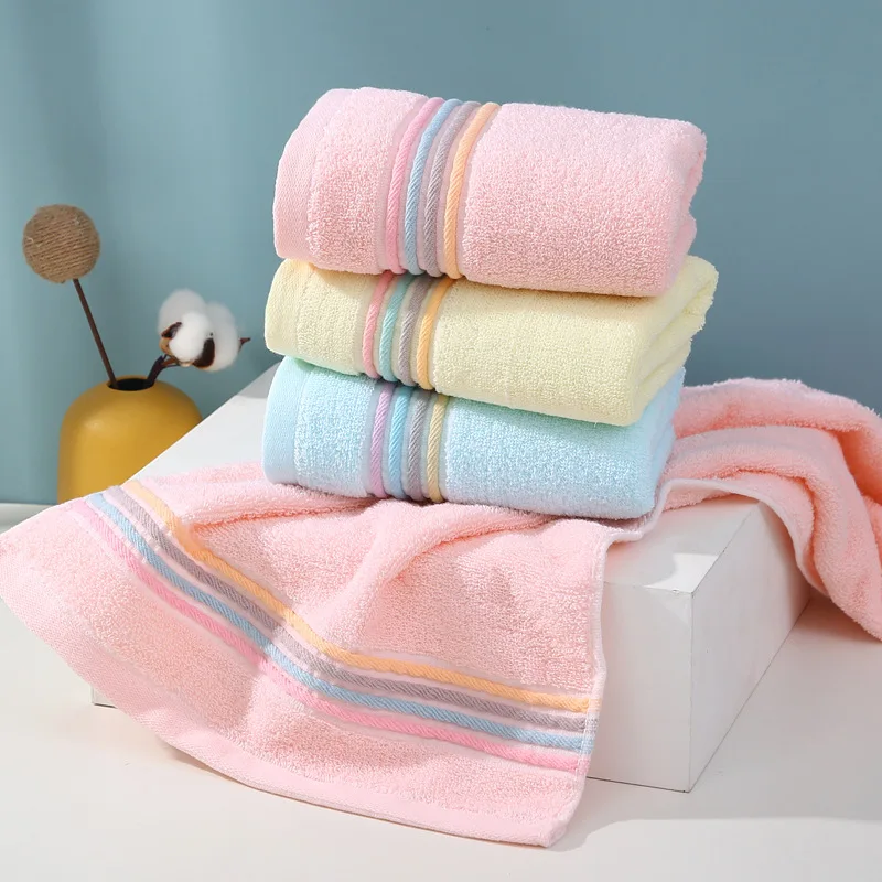 1 PC Towel Cotton Solid Color Wash Face Household Necessity For Life Adult And Children Bathe Soft Comfortable Cleaning Towels