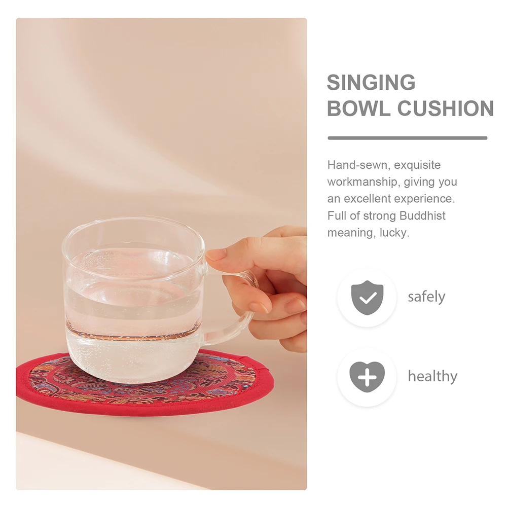 

Premium Buddha Sound Bowl Pad Durable Religious Cushion Embroidery Mat For Sound Healing Decor Gift Rounded Bowl Accessory
