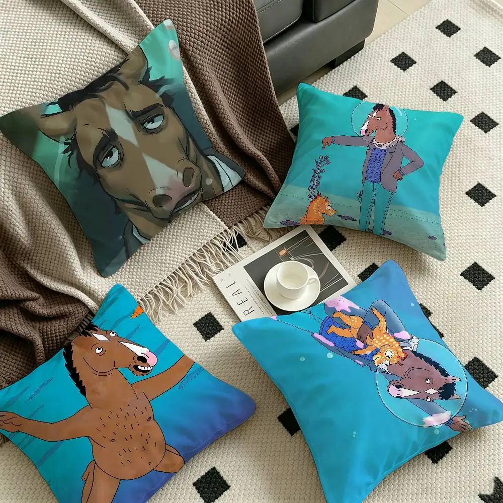 B-BoJack Cartoon H-Horseman Maple Design Cushion Cover Happy Autumn Harvest decor Holiday Decorati Pillow Cover