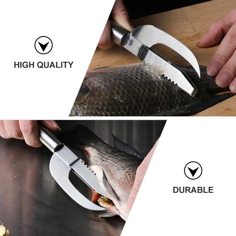 2in1 Fish Skin Brush Fast Remove Fish Scale Scraper Planer Tool Fish Scaler Fishing Knife Cleaning Tools Kitchen Accessories
