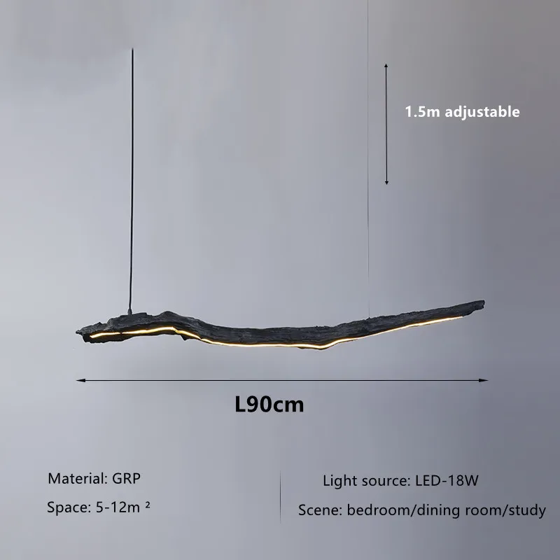 Nordic Persoonlijkheid Led Strip Verlichting Zwart Restaurant Wabi-Sabi Kroonluchter Kantoor Slaapkamer Cafe Kamer Tentoonstelling Hal Opknoping Lampen