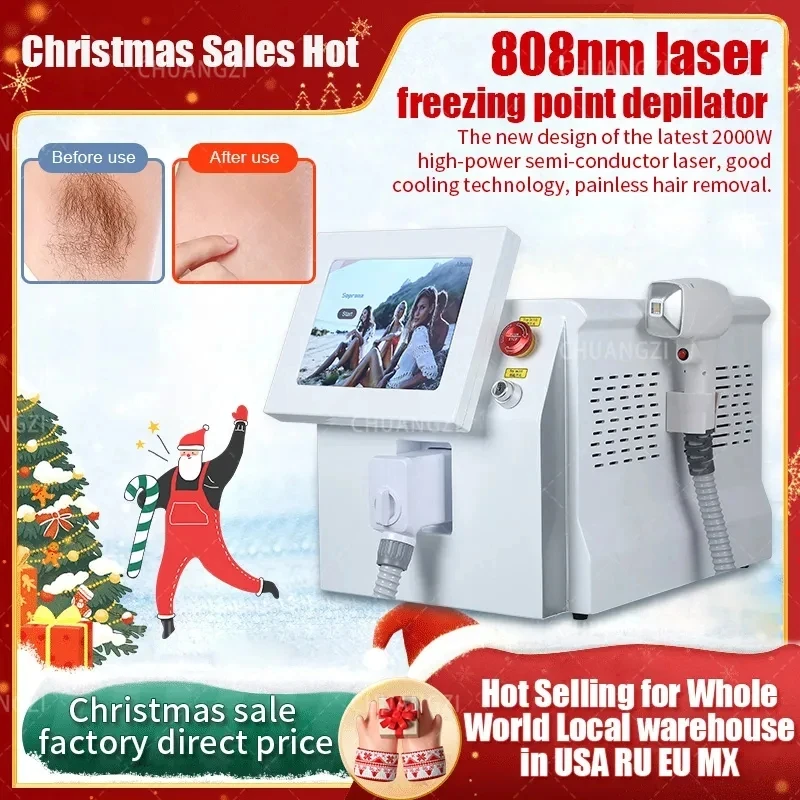 

Maximum 3000W 808nm diode ice laser hair removal machine equipment, whitening and rejuvenating skin permanently painless