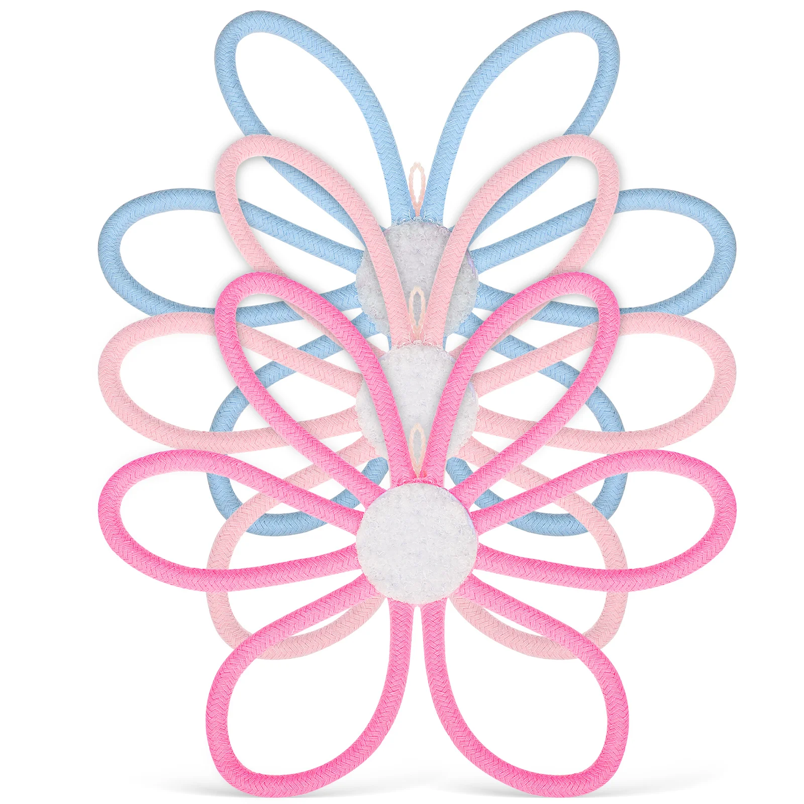 

3 pcs Cotton Rope Flower Hanging Wall Decor for Girl Bedroom Nursery Boho Style Floral Wall Art Craft Simulated Flowers