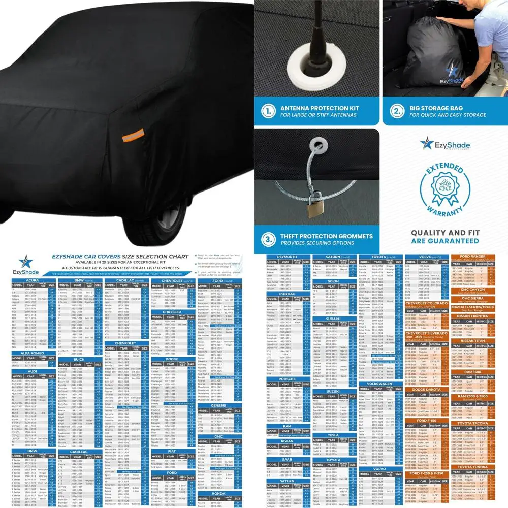 

All-Weather 10-Layer Waterproof Truck Cover - Fits F250, F150, Tundra, Titan (Black, Size T5)