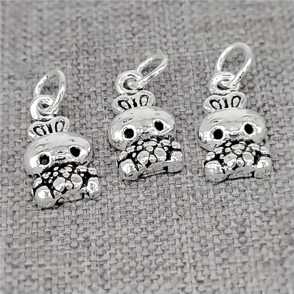 

8 штук маленьких подвесок-зайчиков из стерлингового серебра 925 пробы для браслета или колье с кроликами