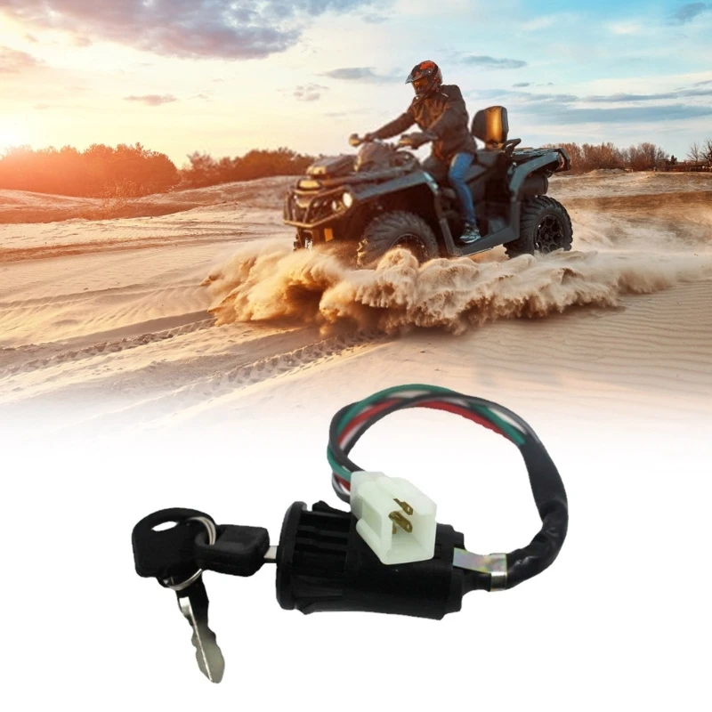 Universal Motorcycle Ignition Key Switch Wires Ignition Keys Start Switch Lock Key For 50cc 70cc 90cc 110cc 125cc