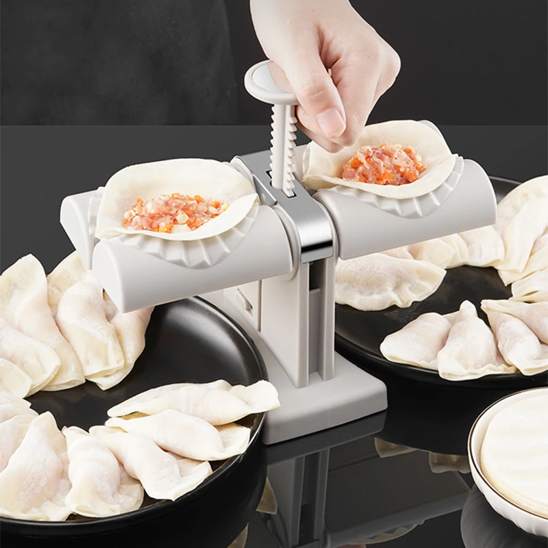 Fully Automatic Dumpling Machine Double Head Press Dumplings Mold DIY Empanadas Ravioli Mould Kitchen Gadget Accessories