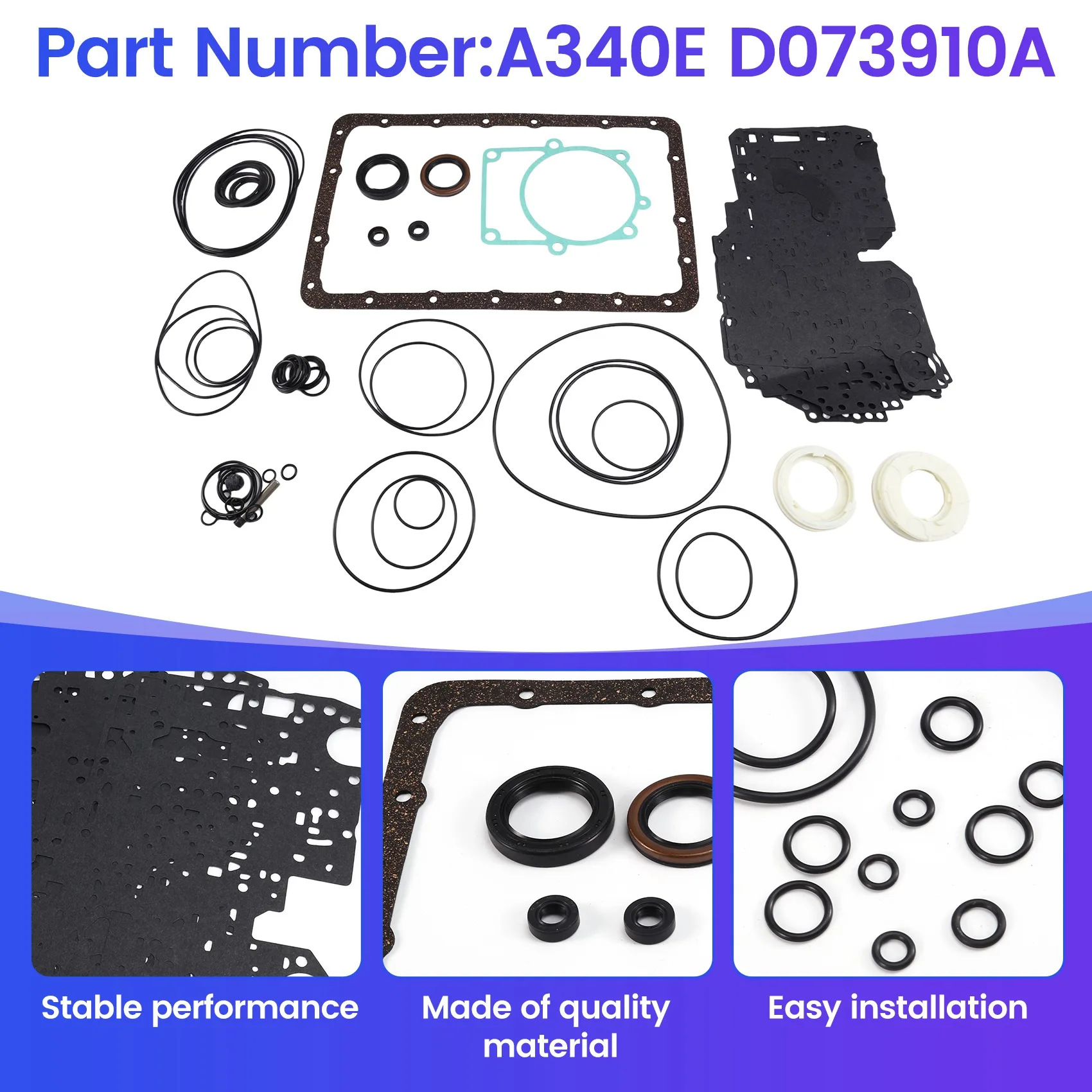 

A80X-A340E D073910A Auto Transmission Gearbox Rebuild Overhaul Seals Gasket O-Rings Kit For Toyota Lexus