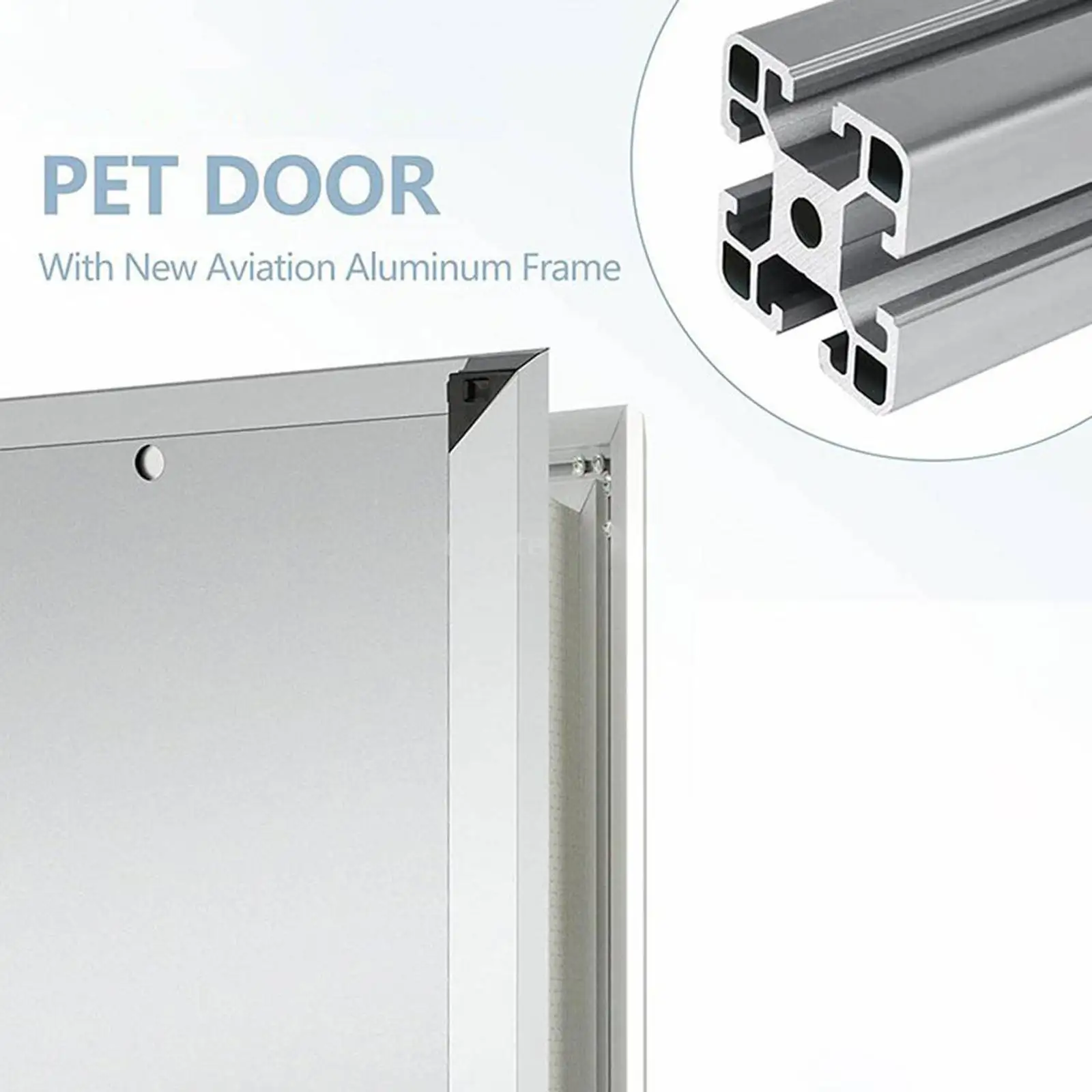 Dogs Door with Flap Heavy Duty Doors Large Aluminum Pet Door Energy Efficient Durable for Exterior Outdoor Indoor Wall Door