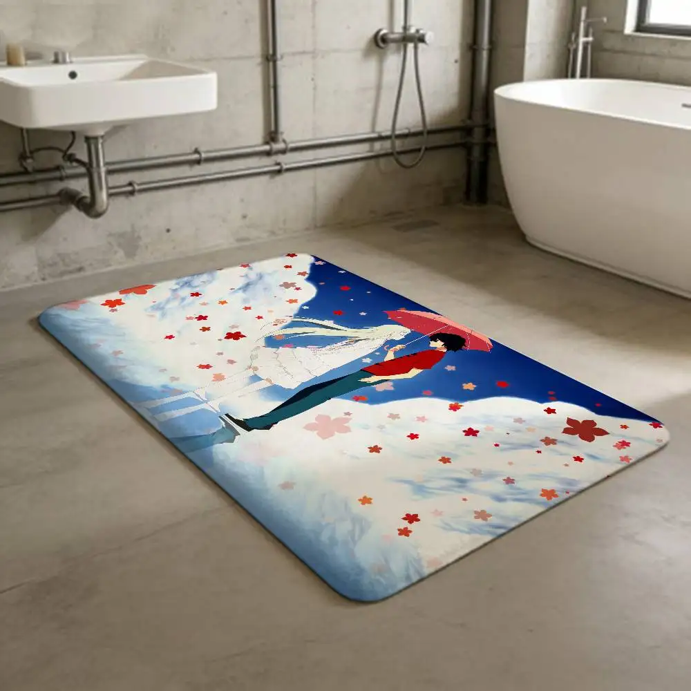Anohana The Flower We Saw That Day Door Mat Washable Non-Slip Living Room Sofa Chairs Area Mat Kitchen Doormat Area Rug