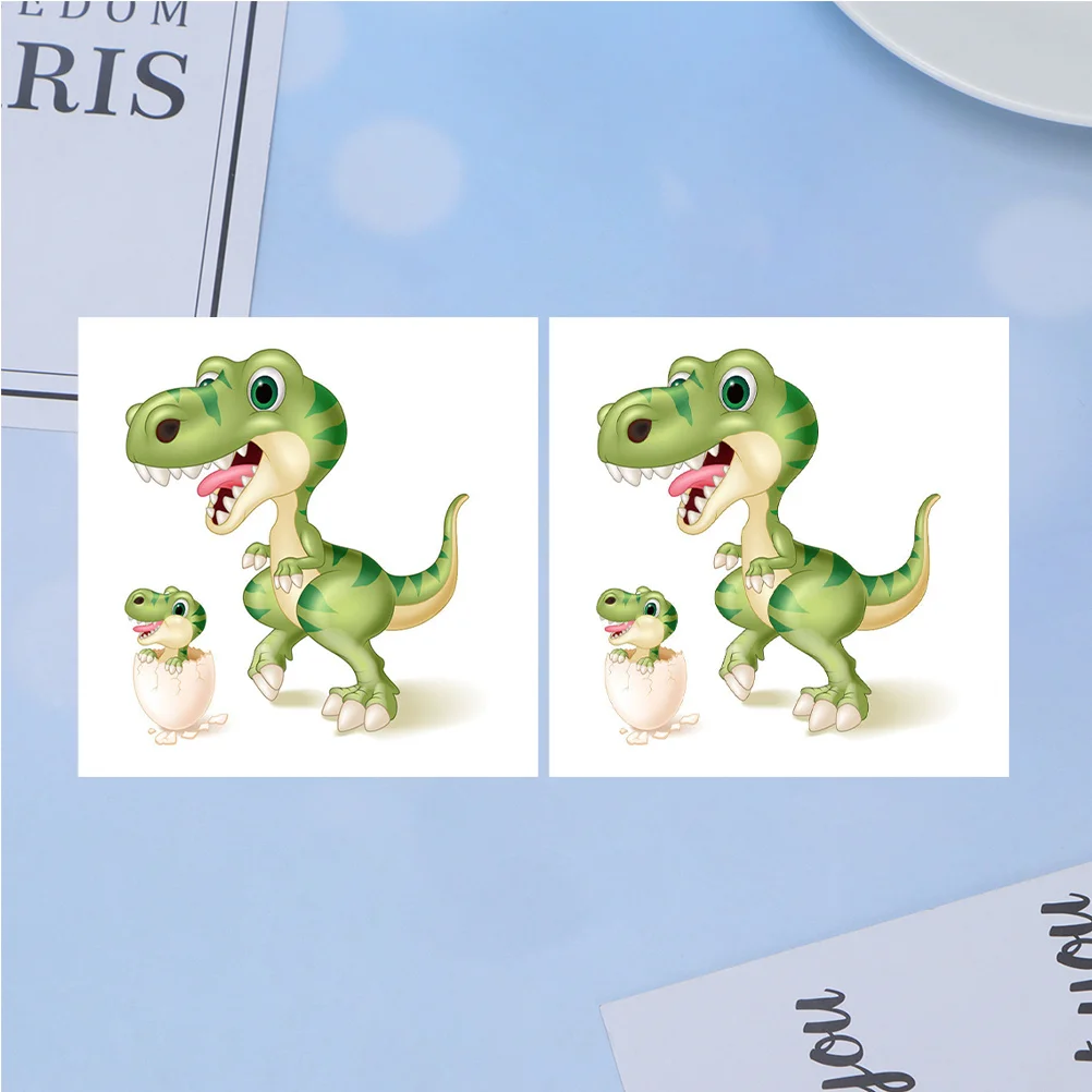 

2Pcs Dinosaur Clothing Iron on Patches Printed Accessories for Kids DIY Fashion Decorative Stickers for Shirts Jackets Bags Hats