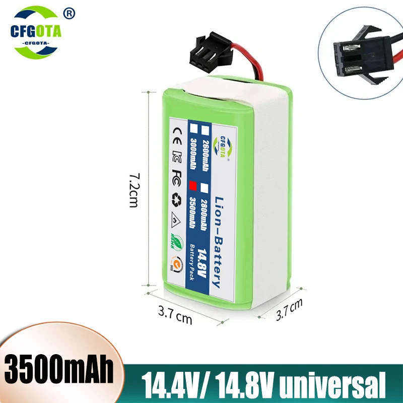 14.4V 3500mAh Replacement Battery for Conga Excellent 990 1090 1790 1990 Deebot N79S N79 DN622 Robovac 11 Tesvor X500