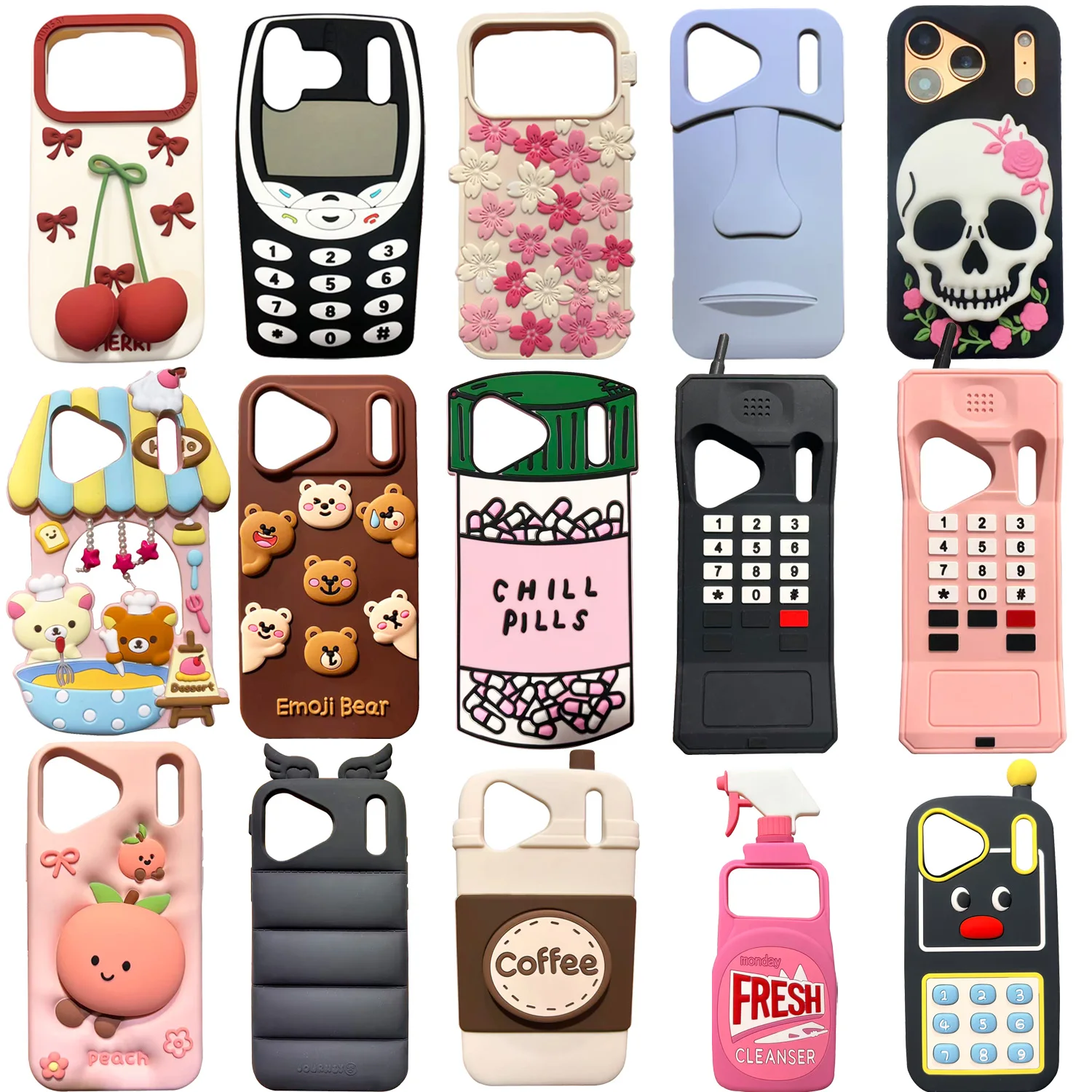 

Newest Hotselling For iPhone 17 17 Pro 17ProMax Cases 3D Cute Cartoon Soft Silicone Shockproof Protective Cover Phone Back Shell