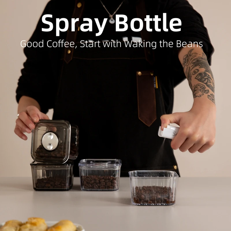SearchPean CoffeeBeansJar & SprayBottleForReducingCoffeePowerStatic & ForKitchenFoodStorageContainerCansFreshKeeping MoistureProof