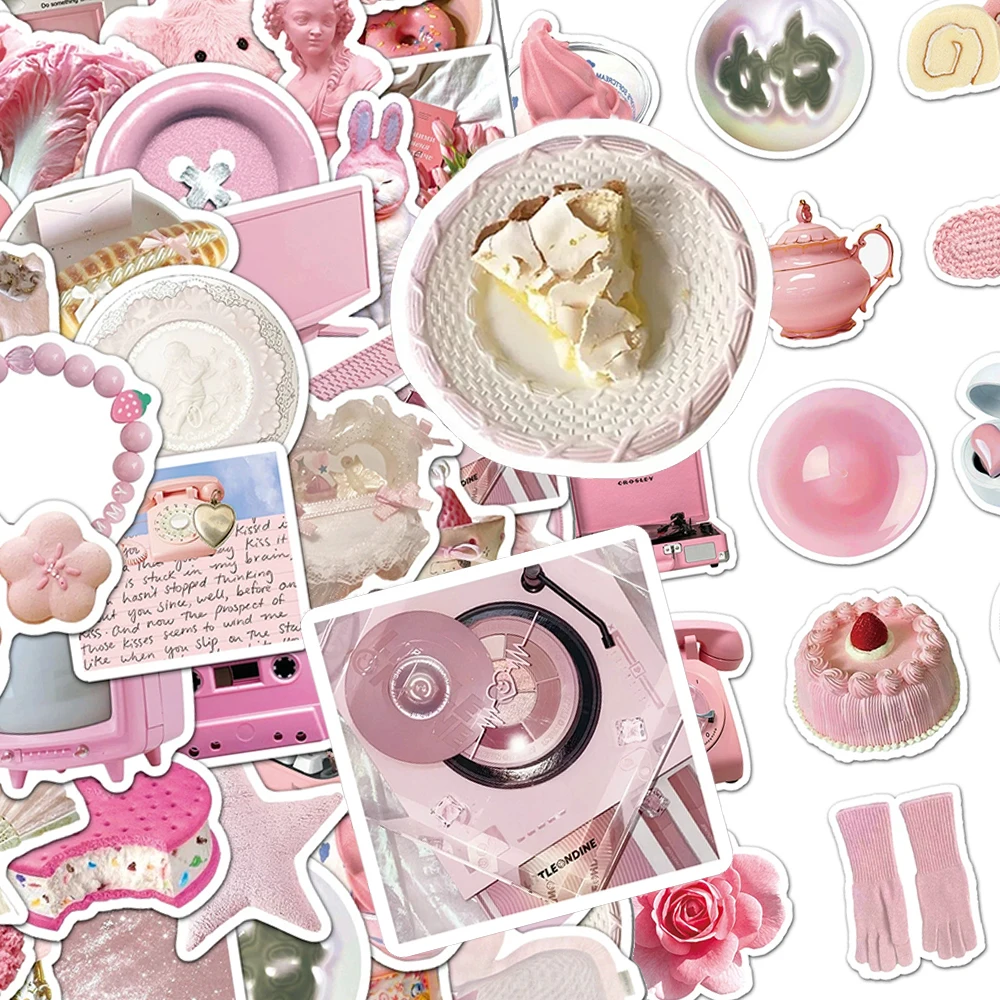 

10/30/50/100pcs INS Style Cute Pink Girl Heart Stickers Aesthetic DIY Suitcase Phone Notebook Car Kawaii Cartoon Decals Toy Gift