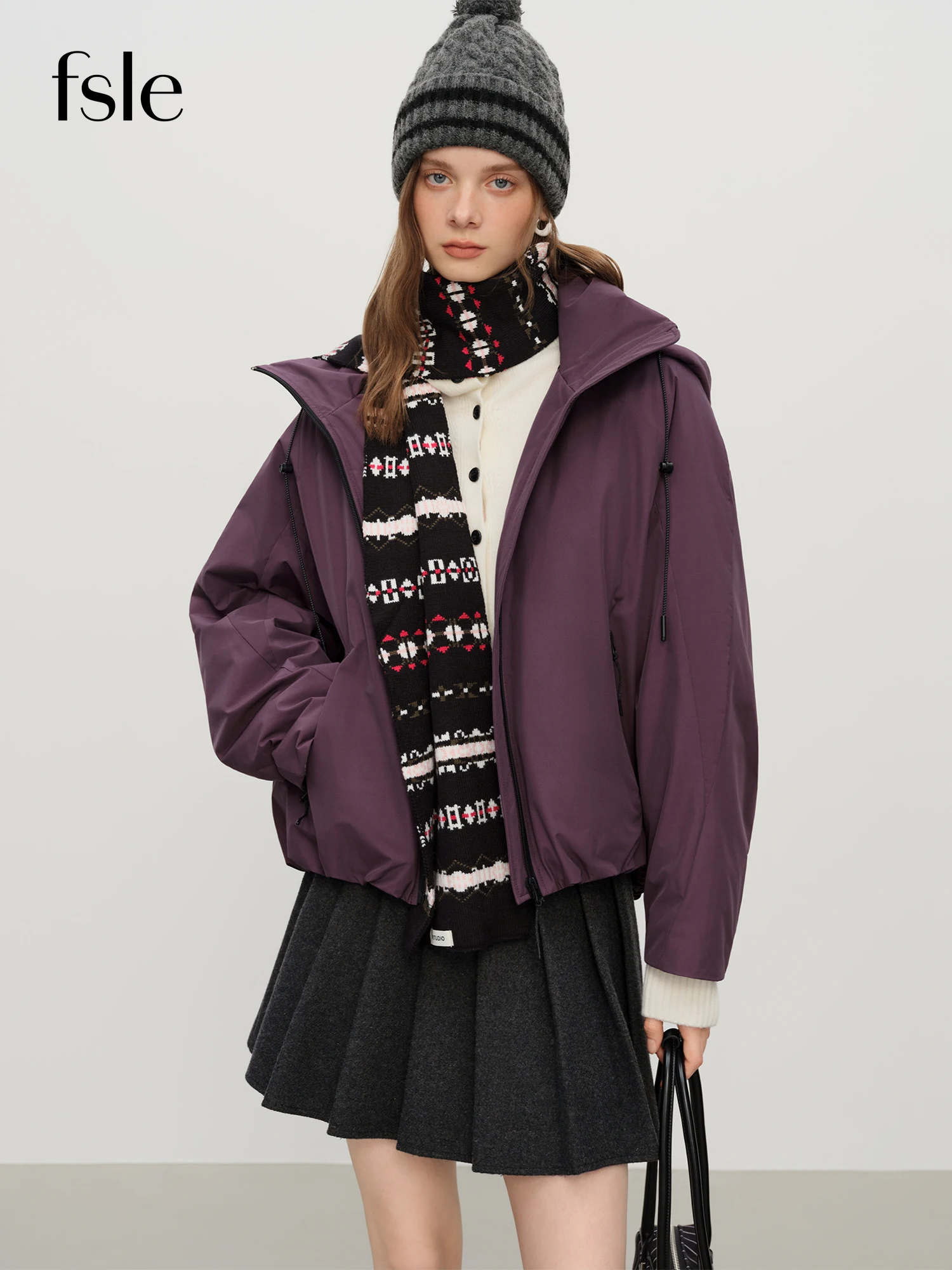 FSLE 2025, leichte Outdoor-Daunenjacke mit Kapuze für den Winter, wasserdichter Daunenmantel, warme, winddichte Pufferjacke für Wandern, Reisen