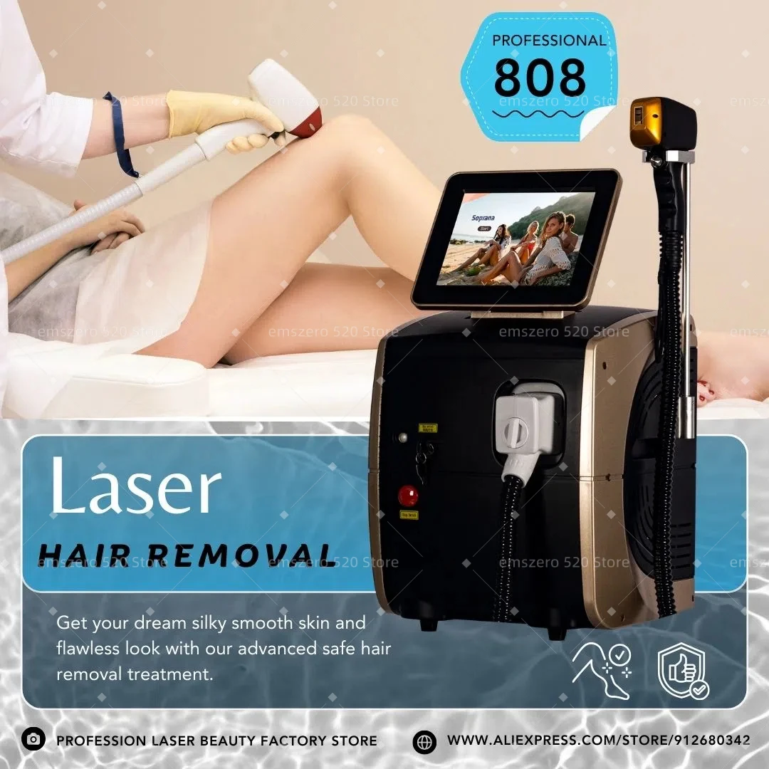 40 Million Shots Professional Diode Laser Hair Removal Machine 2025 Painless Ice Titanium Diode Triple Wave Laser Epilator Women