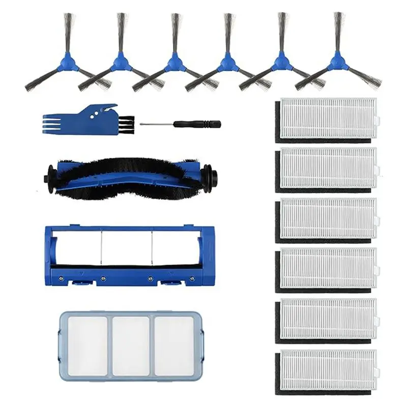 

AB42 - Запасные части и аксессуары для робота-пылесоса Eufy: боковая щетка, фильтр 11S Robovac 30, основная щетка, крышка, роликовая щетка.