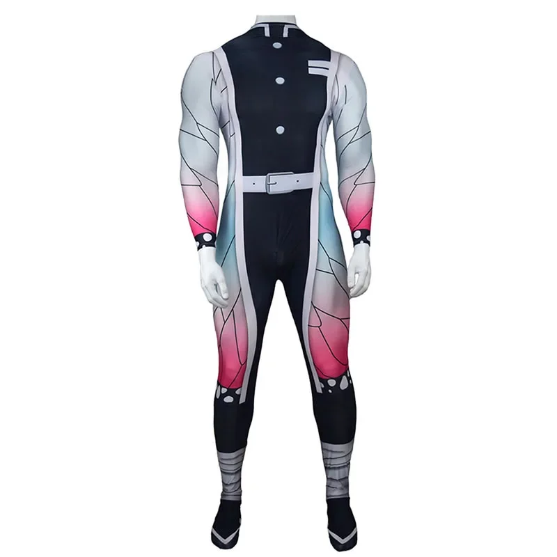 Anime Kimetsu No Yaiba Jumpsuit Cosplay Costume Kochou Shinobu Adult Adult Fullbody Zentai Lycra Tight Bodysuit