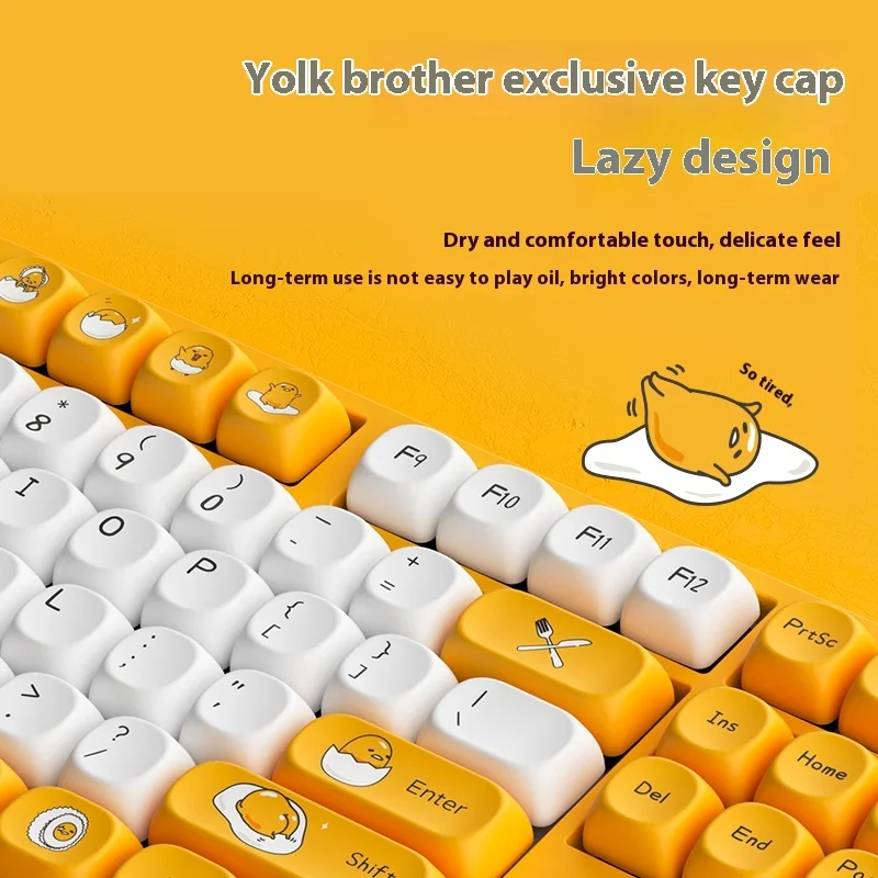 Akko 5108b Plus Gudetama Three-mode Mechanical Keyboard RGB 108 Key Hot-swappable Moa Key Cap