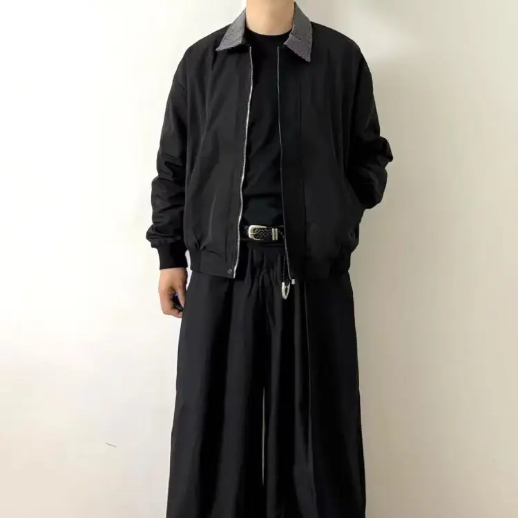 Męska kurtka na wiosnę i jesień, luźny krój, styl streetwear, modny styl high street, Harajuku, koreański styl, casualowa kurtka dla nastolatków.