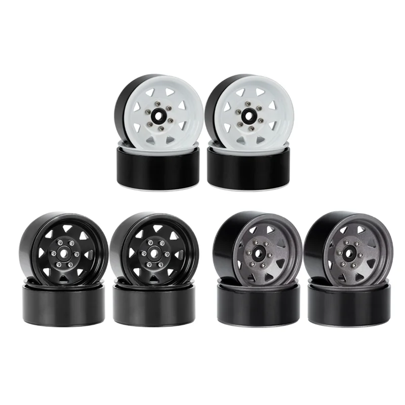 A45F-4PCS 85Mm 1.55 Metalen Beadlock Velgen Banden Set Voor 1/10 RC Crawler Auto Axiale Yeti Jr RC4WD D90 TF2 Tamiya