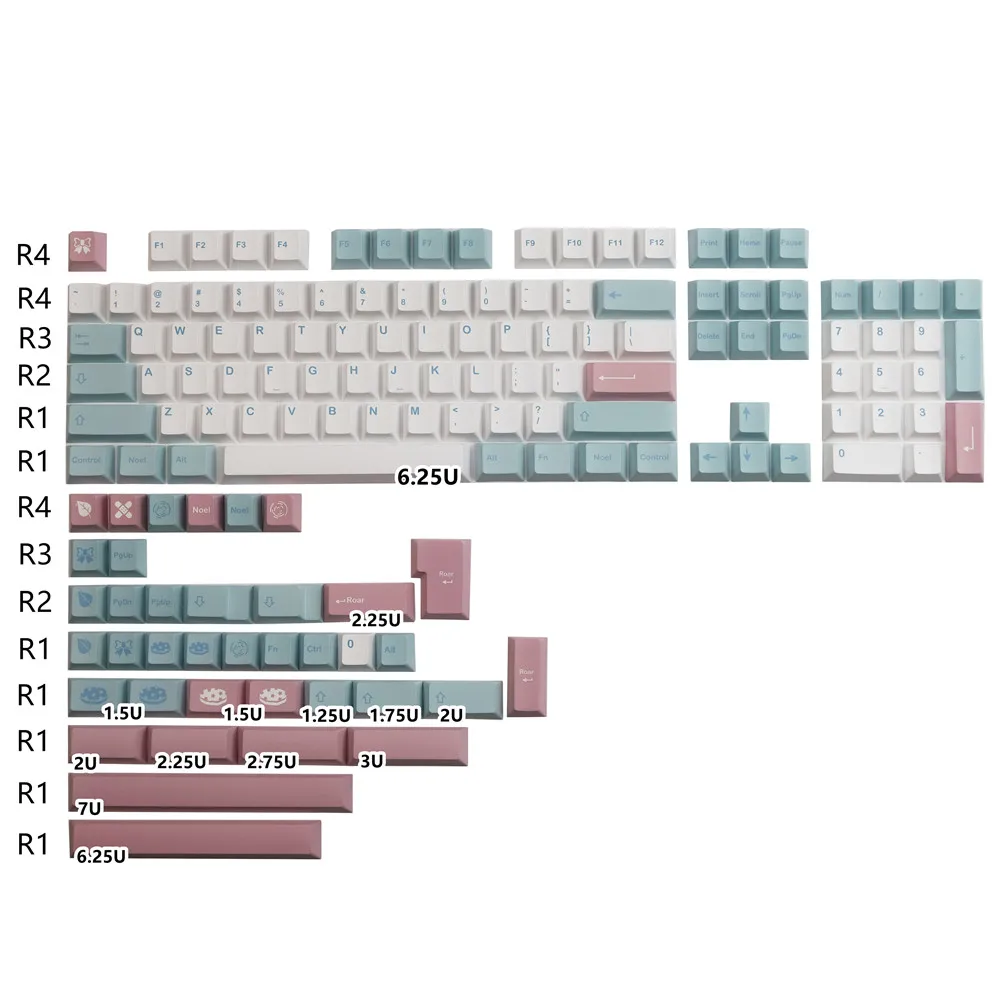 GMK-Keycap com Keycap, Perfil Cherry, DYE Subbed, 142 Chaves, Teclas ISO Enter para Anne GH60, GK61X, GK64X, GK68, 84, 87, 96, 980, 104, 108