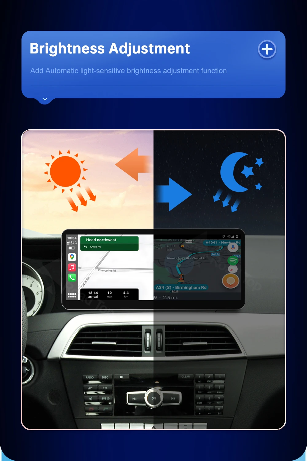 12,3 Zoll Road Top Touch Display Multimedia-Player für Mercedes Benz C-Klasse W204 2011-2012 NTG4.5 GPS Carplay Bildschirm – Detail 7
