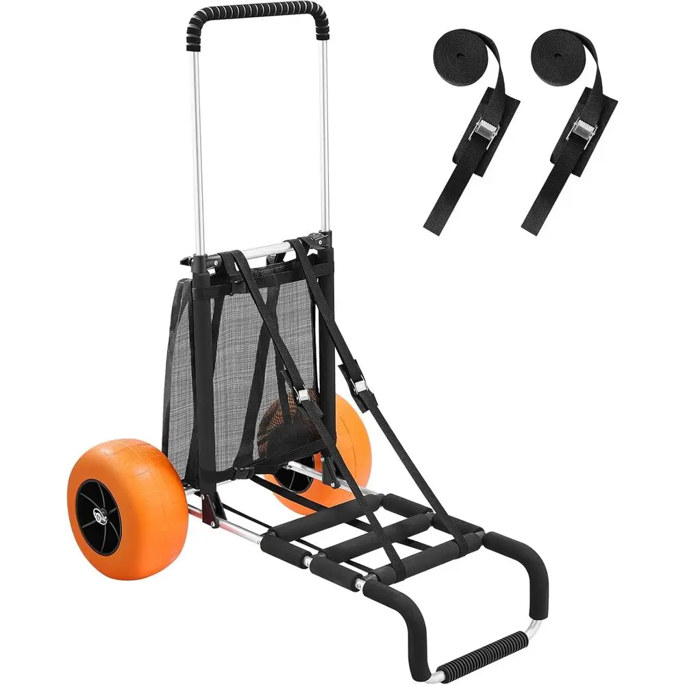 

Adjustable Height Sand Cart with Large Wheels, 29.9'' x 15.4'' Deck, Holds 165lbs, Suitable for Beach and Heavy Duty Use