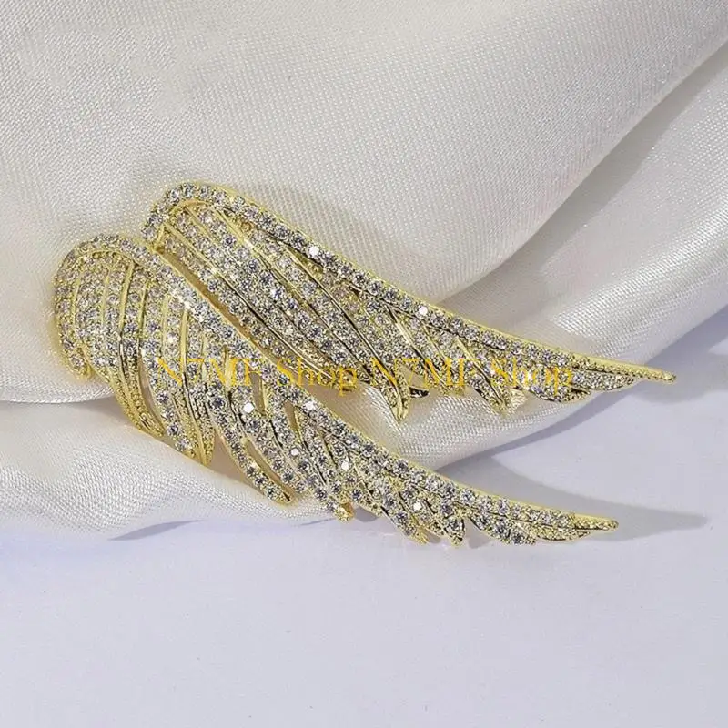 

N7MF бриллиантовое крыло брошь из цинкового сплава винтажный ювелирный подарок для женщин