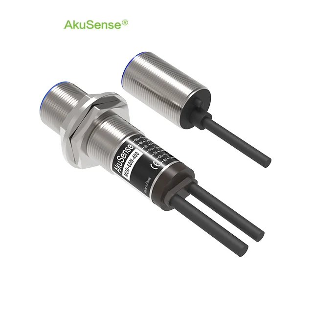 Double sheet sensor 20-60mm 200Khz ultrasonic transducer no nc proximity  limit switch sensor