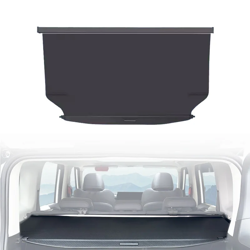 

Carbon Fiber Leather Canvas Retractable Luggage Shade Shield Rear Trunk Cargo Cover For Chery Icar 03 Jaecoo J6 Accessories