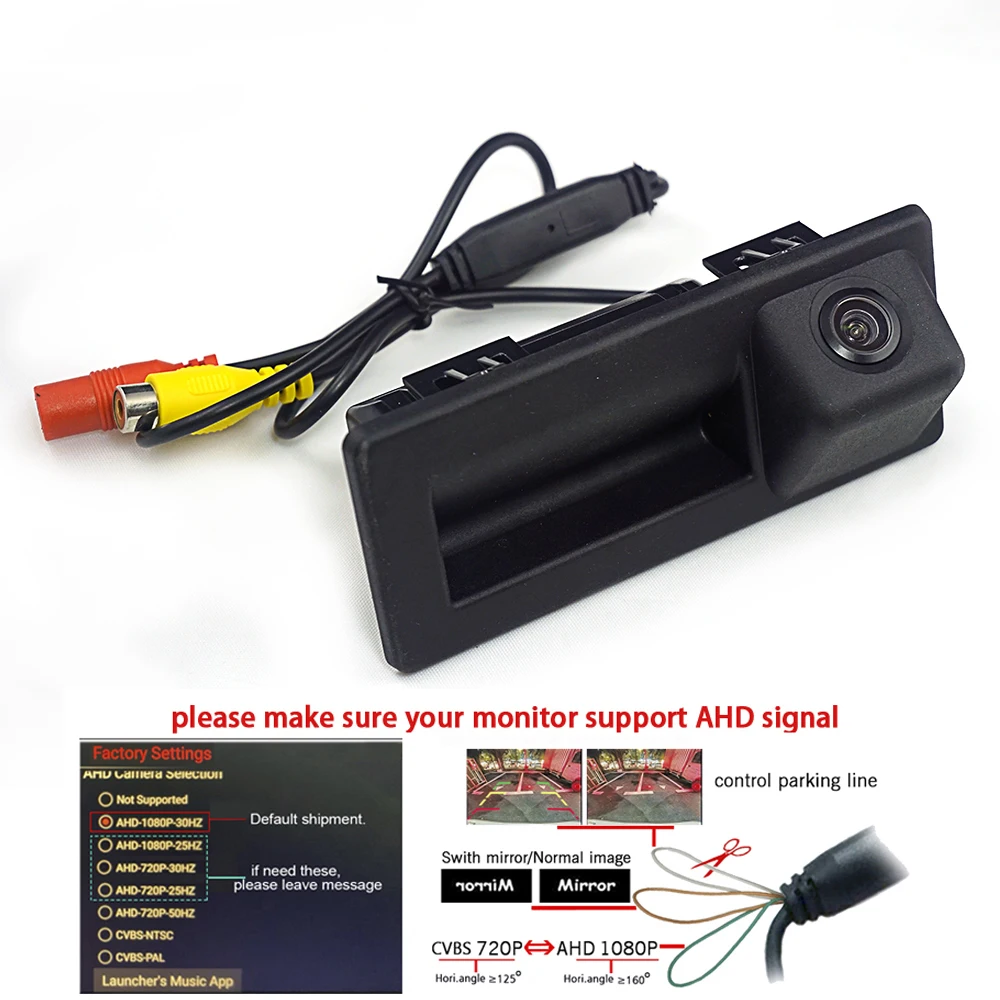 

1920*1080P AHD 720P trunk handle Camera For VW Teramont C-TREK Touran L Tiguan L Skoda Yeti Audi A4L Octavia MK3 A7 5E Facelift