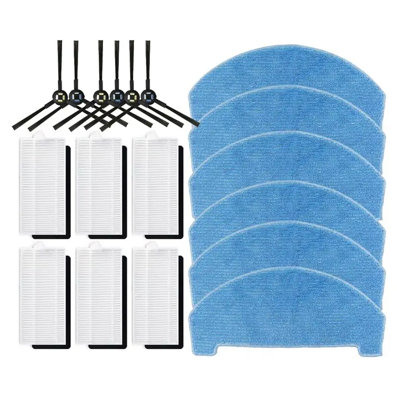 ABRN-For Ilife T20s Replacement Side Brush HEPA Filter Mop Pads Spare Parts Accessories