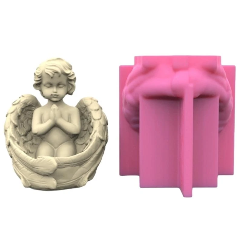 Angel Boy Shaped Candlestick Molds Silicone Mould for DIY Making Holder