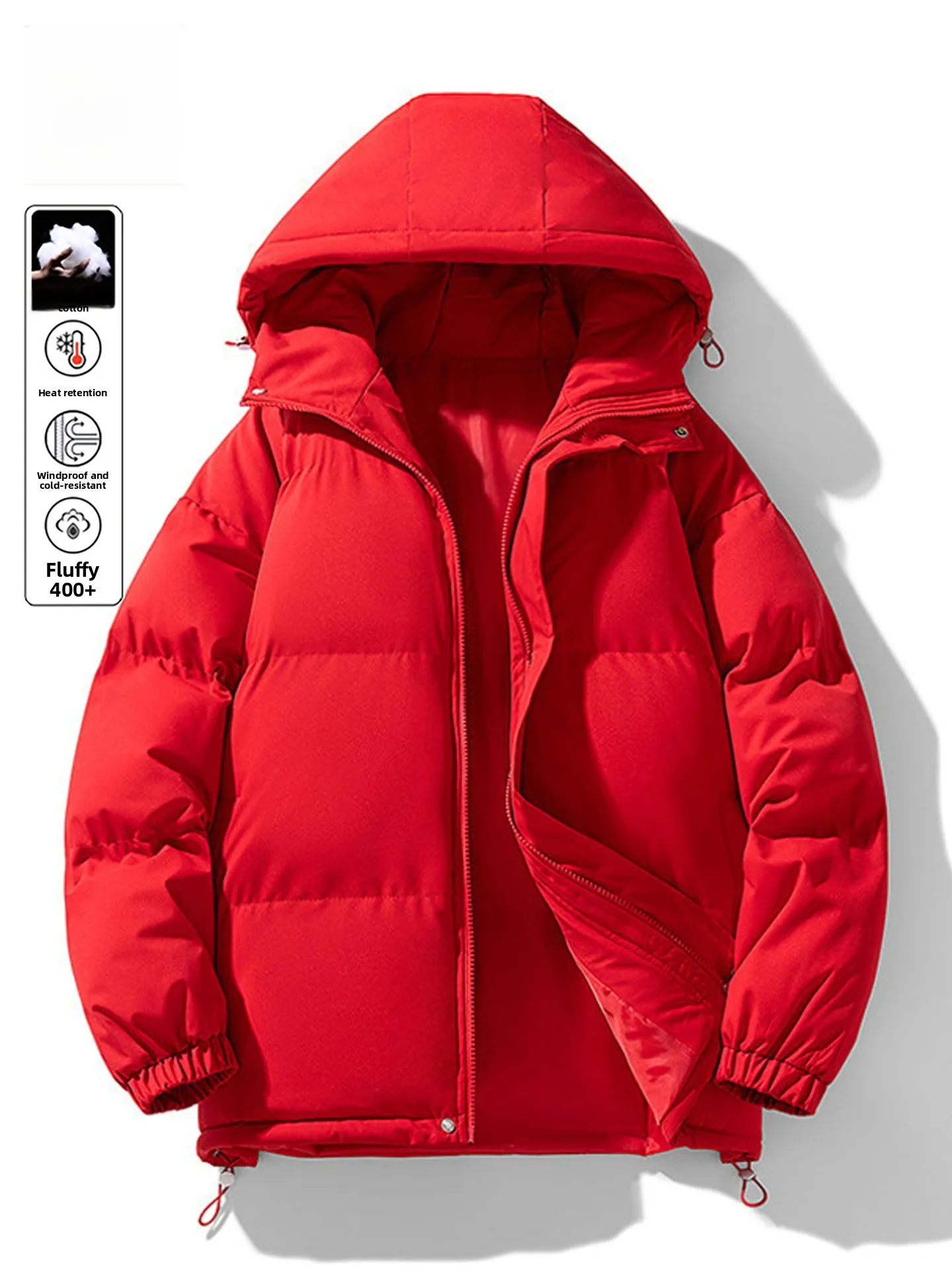 

Утепленная хлопковая куртка унисекс для пар, подростков, осенне-зимняя, с капюшоном, теплая, ветрозащитная, свободного кроя, объемная куртка-пуховик