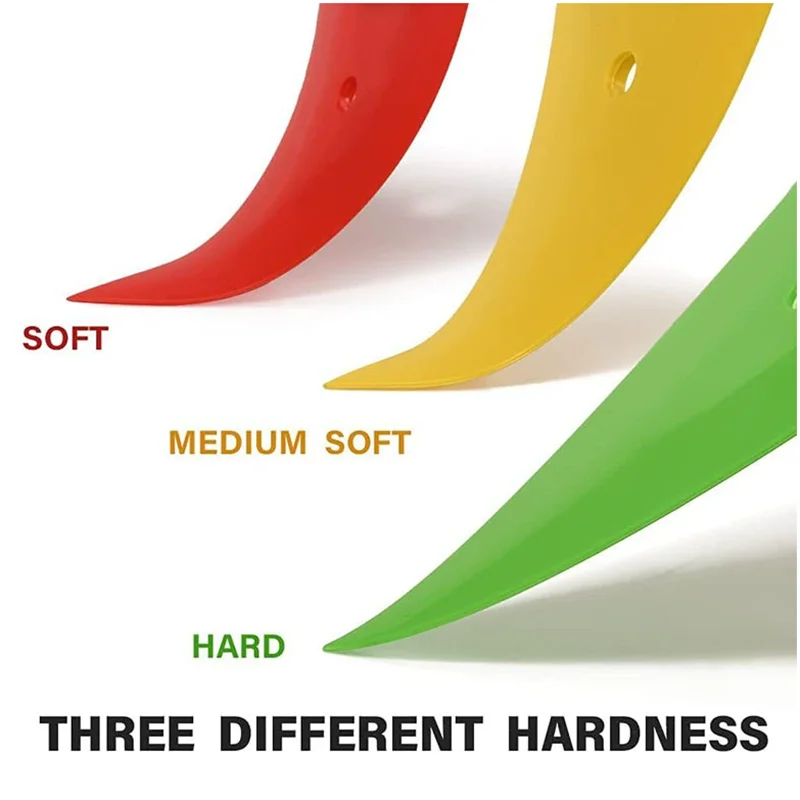 3 Piece Set Car Film Application Tools Soft Hard Triangle Scrapers Plastic Auto Body Work Tools Multi-Color Detailing Spatulas