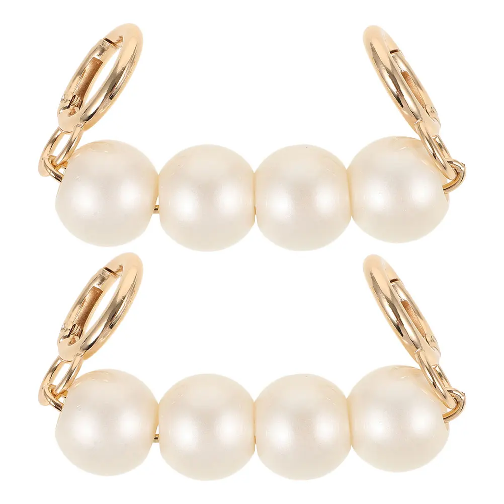 2 قطعة حقيبة جونغ محفظة سلسلة موسع حزام الكتف الأبيض استبدال حقائب اليد الأنيقة اللؤلؤ الزخرفية DIY بها بنفسك لوازم حقيبة النساء