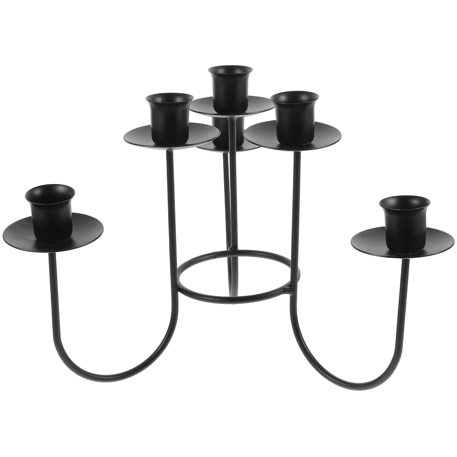 

6 Head Vintage Iron Candlestick Holder Elegant Tabletop Decor for Wedding Christmas Valentine Dinner Desktop Ornament