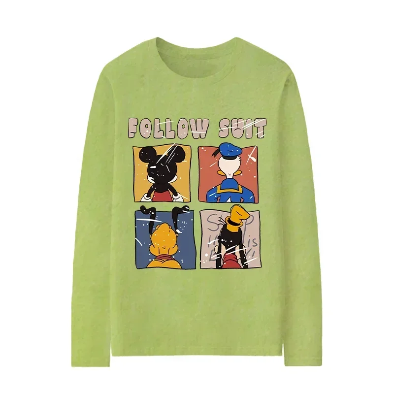 Mickey Mouse pajamas winter T-shirt new men's clothing casual top cartoon Disney loungewear Mickey Mouse men's pajamas