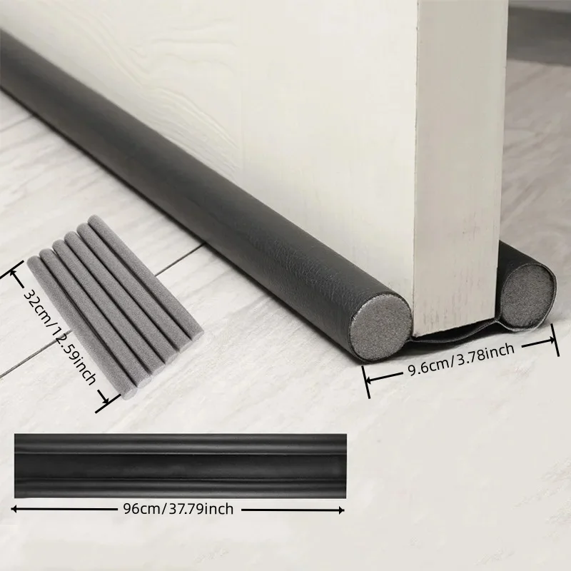 1PC 96cm/37.79inch Foam Door Bottom Seal Bedroom Acoustic Warmer Draft Stopper Cuttable Double Layer Draft Stopper Dust